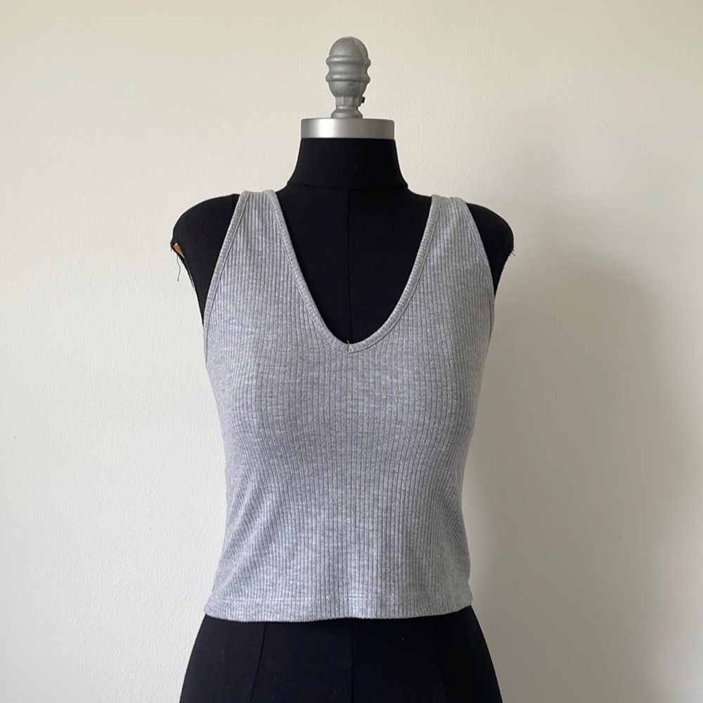 Grey V-Neck tank top size small